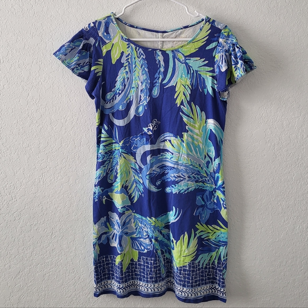 Lilly Pulitzer Marah Dress Peacock Nest To Nothing Twilight Blue Size S